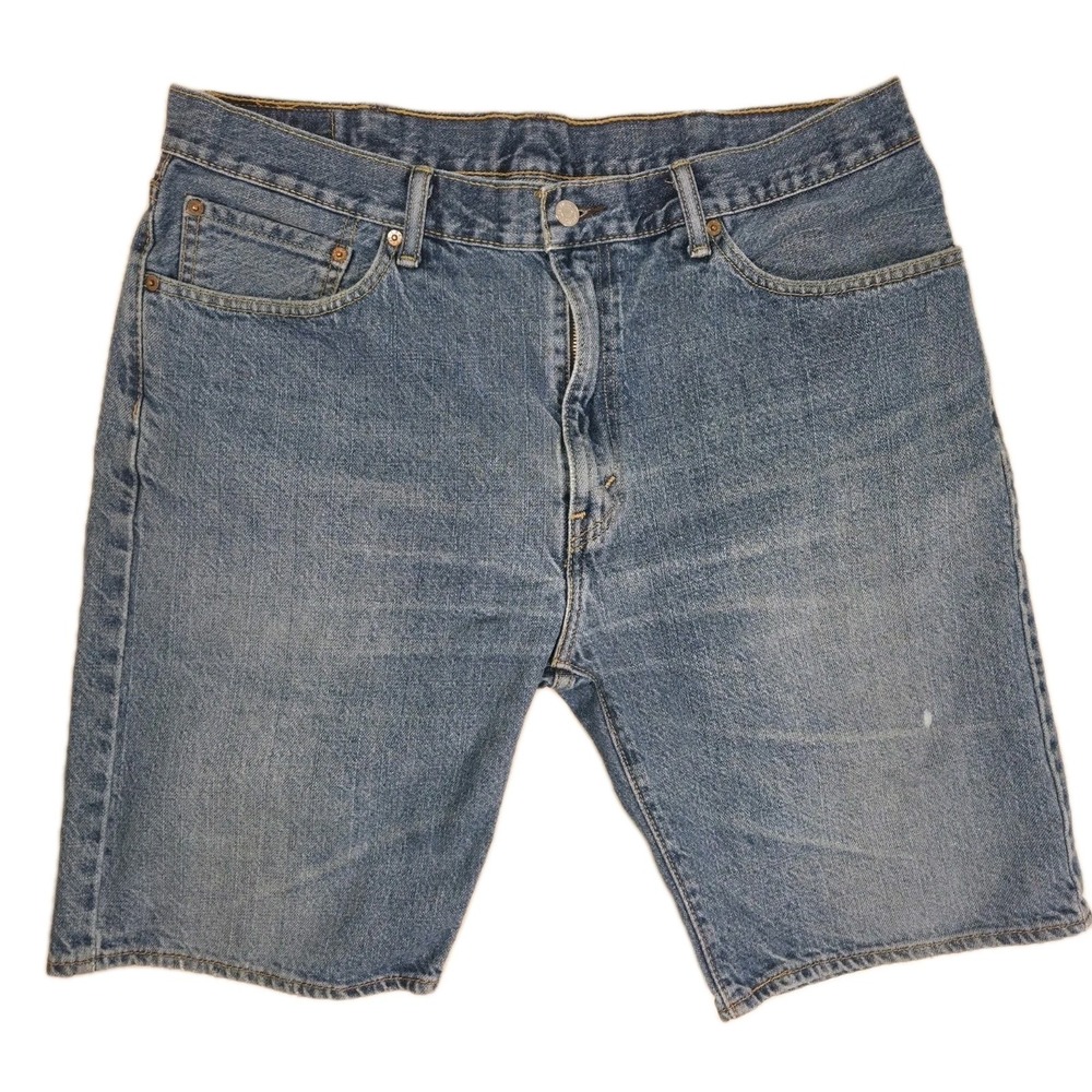 Levis 505 Jean Shorts Mens Size 38×11 Mid-rise Med-wash Modern Classic Denim